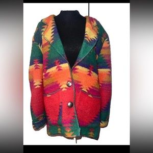 Vintage D. Terrell Tribal Print Jacket Made In USA